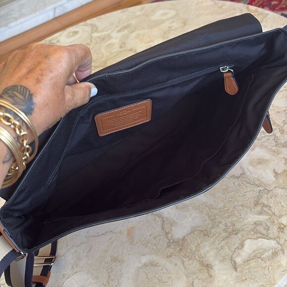 Coach Charles Leather Messenger Briefcase Laptop Bag Unisex - Picture 12 of 15